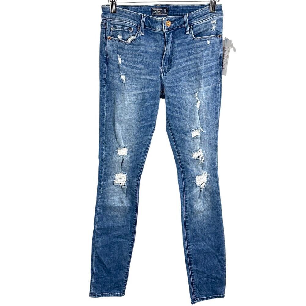 Abercrombie & Fitch Harper Low Rise Super Skinny Blue Denim Jeans Size 26 2 R